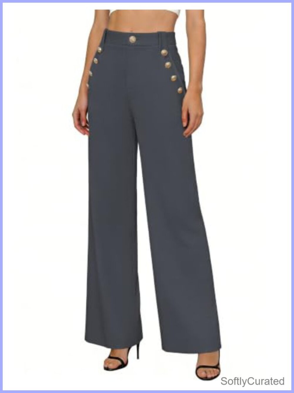 Wide Leg Dress Pants High Waisted Business Casual Trousers